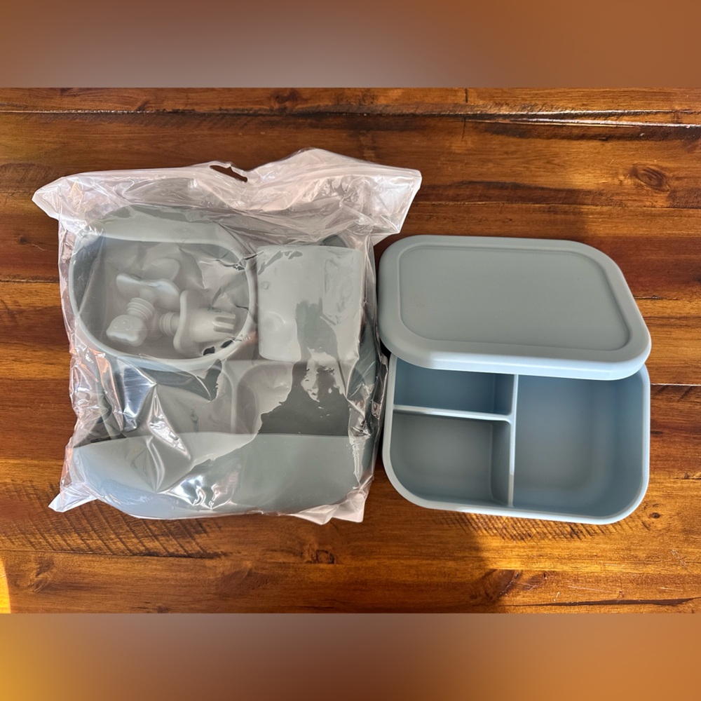 Silicone bay/toddler/kids lunch bento box set feeding set